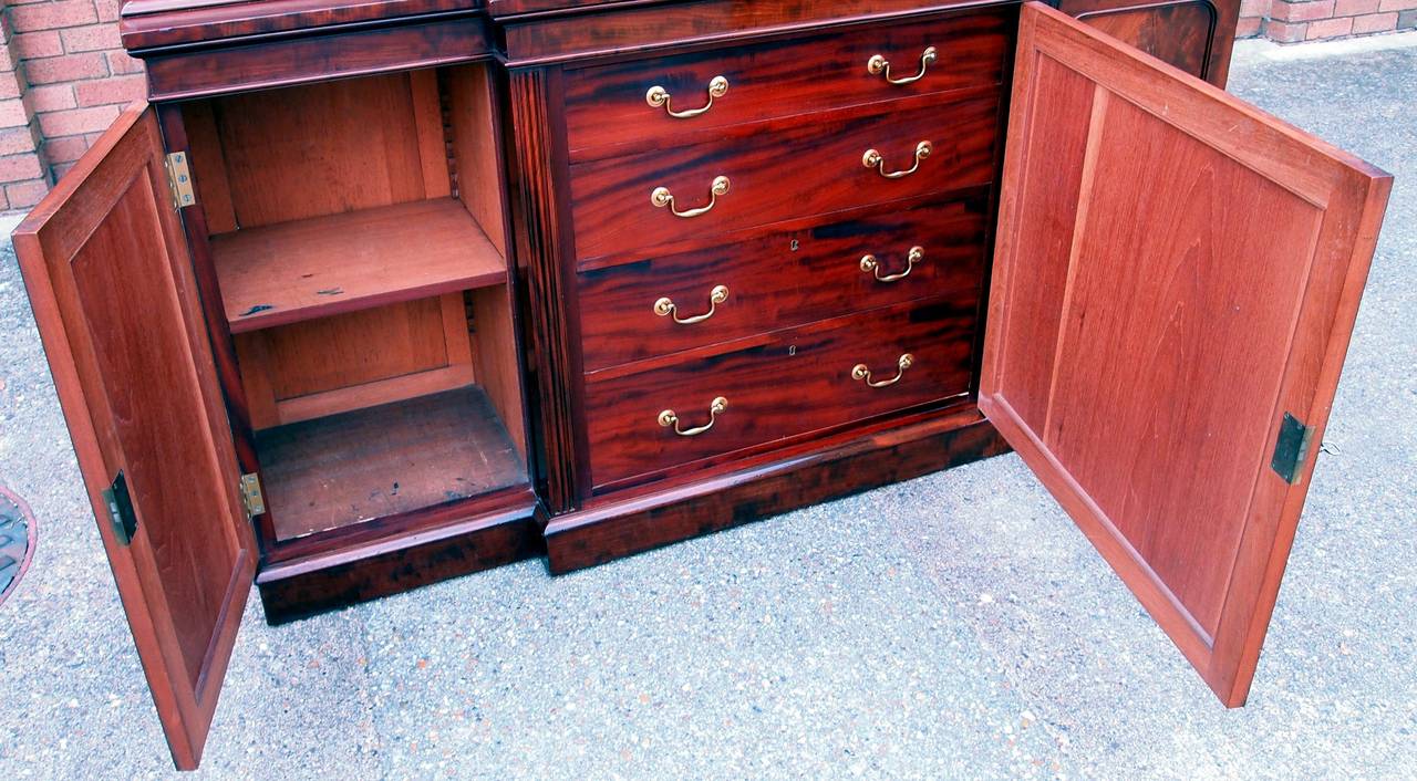Antique Georgian Mahogany Breakfront Bookcase