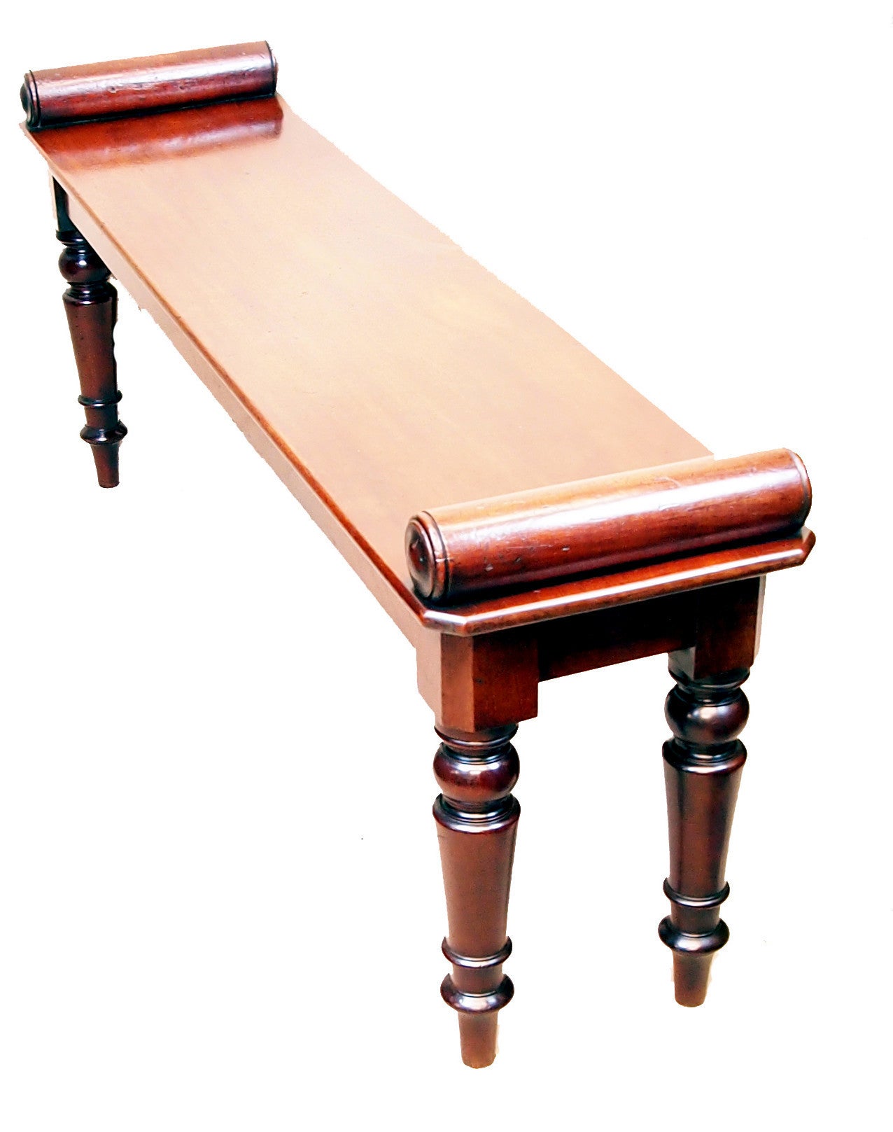 Antique 19th Century Mahogany Window Seat or Hall Bench