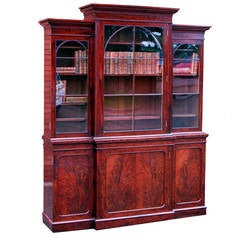 Antique Georgian Mahogany Breakfront Bookcase
