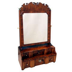 Antique Early Georgian Walnut Dressing Table Mirror