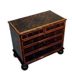 Antique William And Mary Oyster Chest 