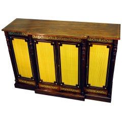 Antique Regency Rosewood Breakfront Side Cabinet 