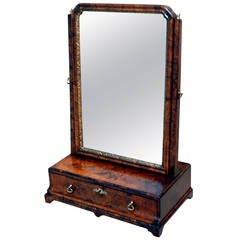 Antique Georgian Walnut Dressing Table Mirror