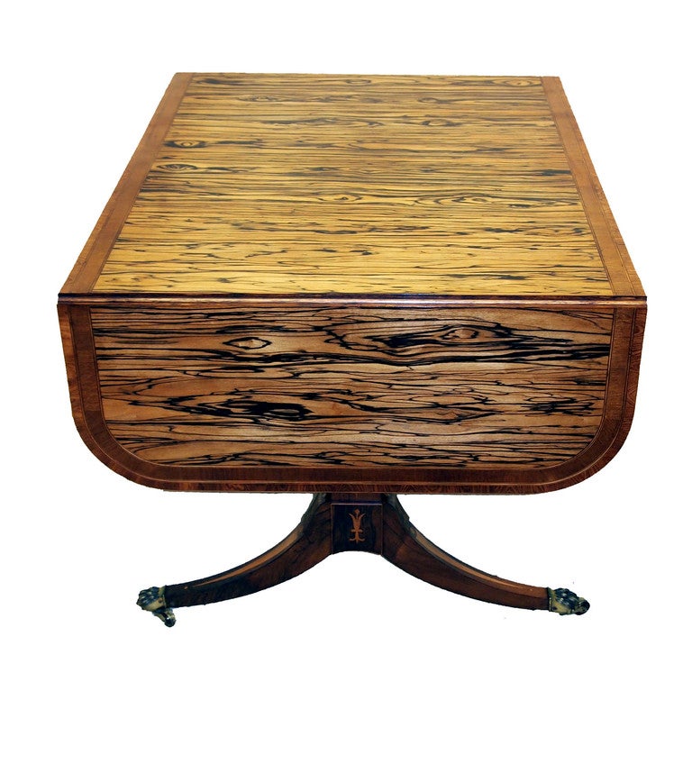 Antique Regency Calamander Sofa Table In Excellent Condition In Bedfordshire, GB