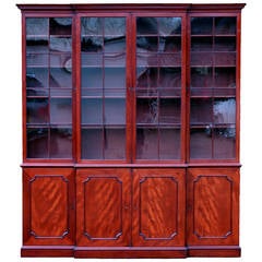Antique Georgian Mahogany Breakfront Bookcase