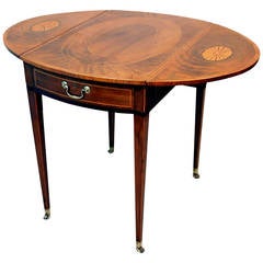 Antique Georgian Mahogany Oval Pembroke Table