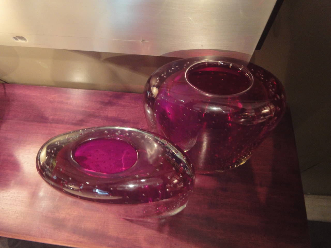 Murano Glass Pair of Vases by Seguso For Sale