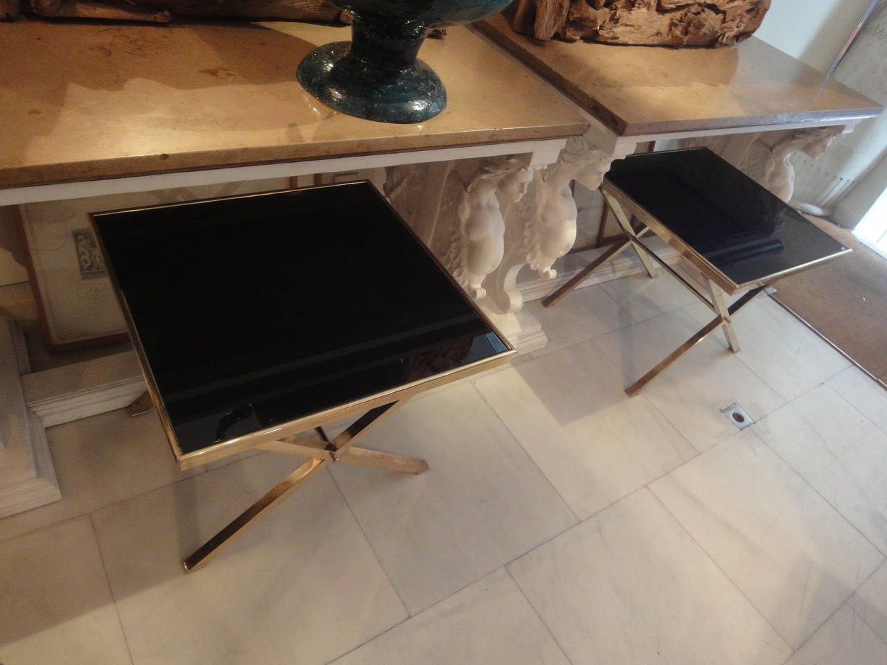 Painted A Pair of Occasional Tables by Maison Jansen