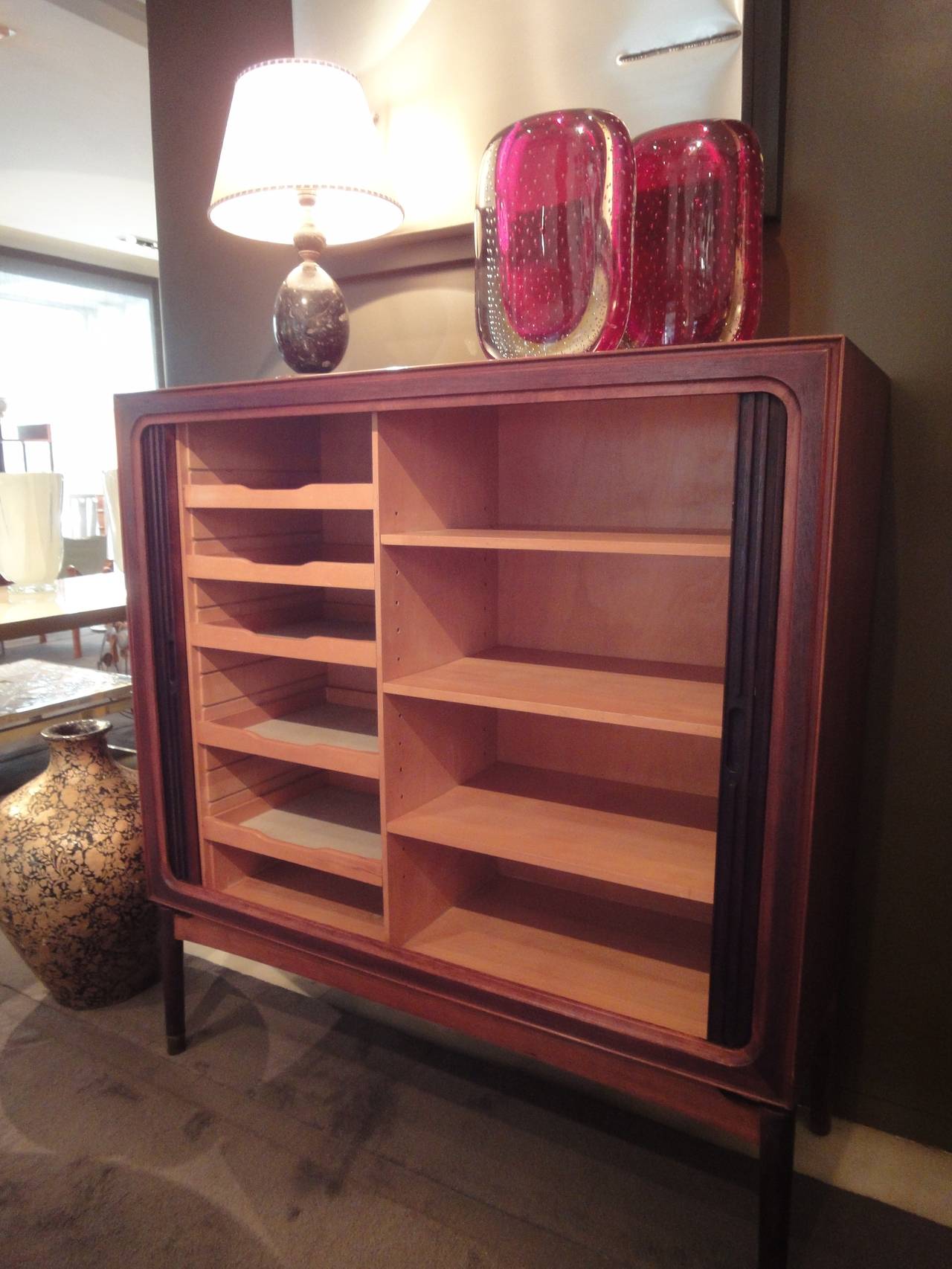 Late 20th Century A Rosewood Cabinet on Stand