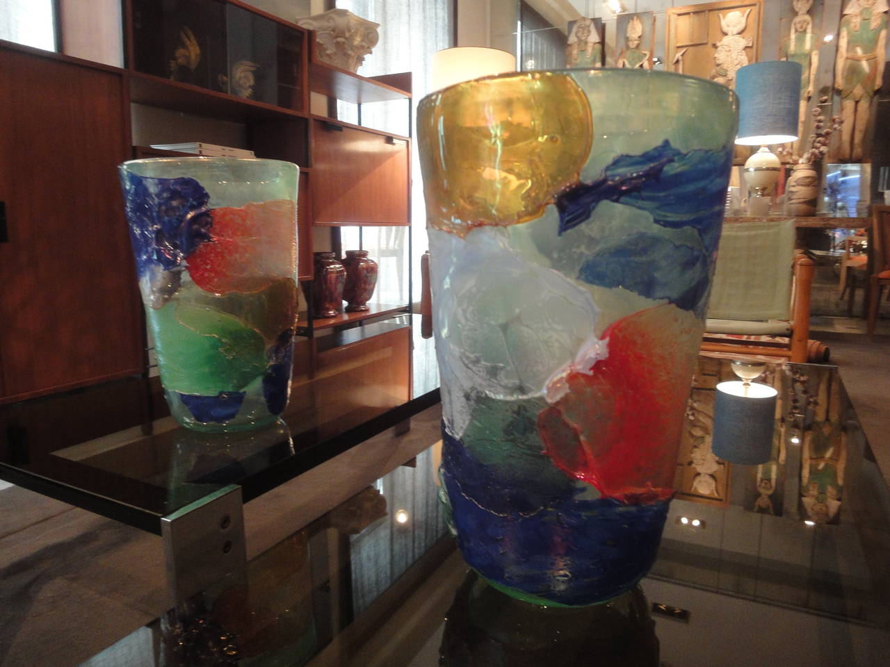 Pair of Murano Glass Vases In Excellent Condition In Madrid, Madrid