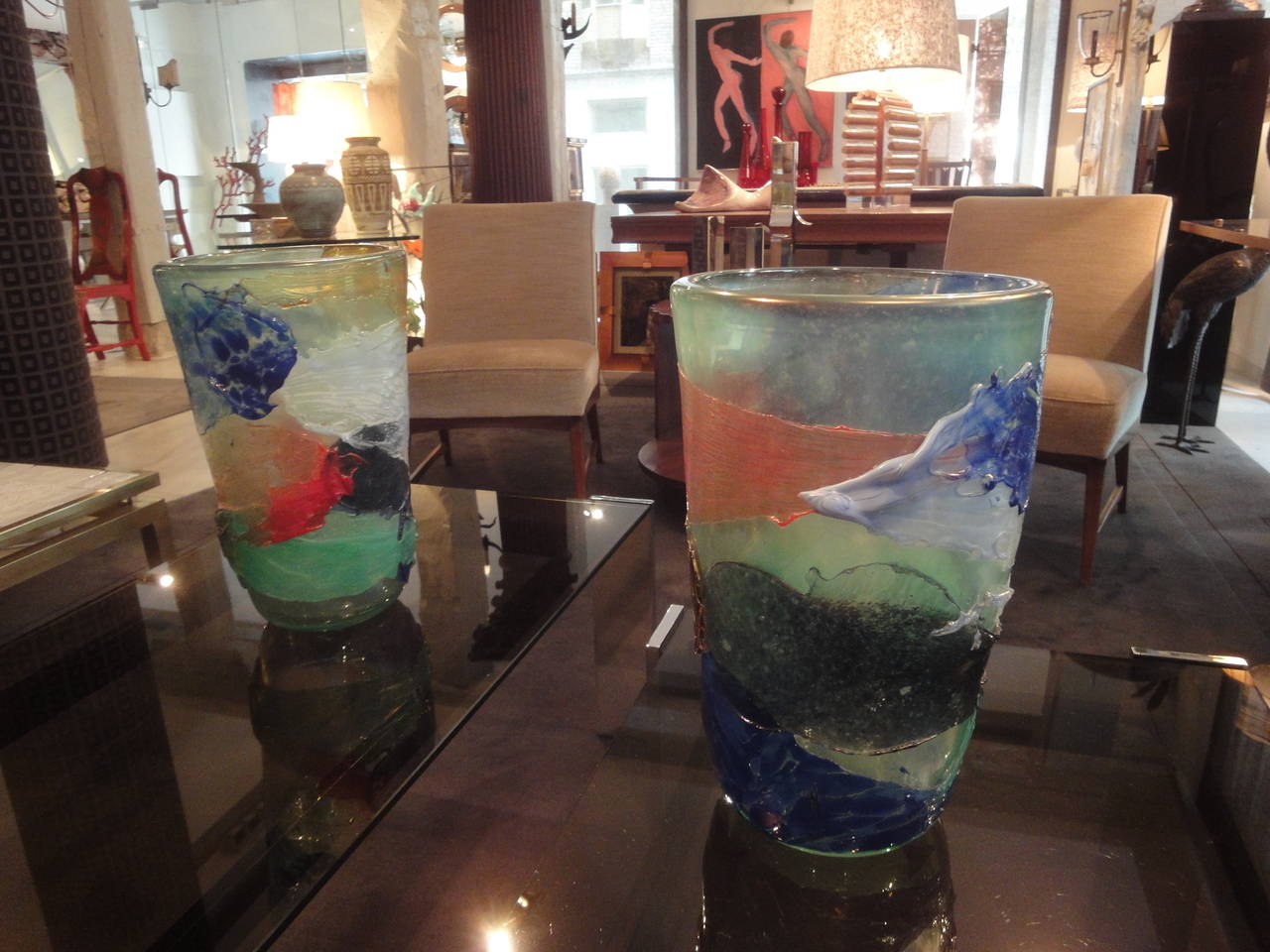 Pair of Murano Glass Vases 1