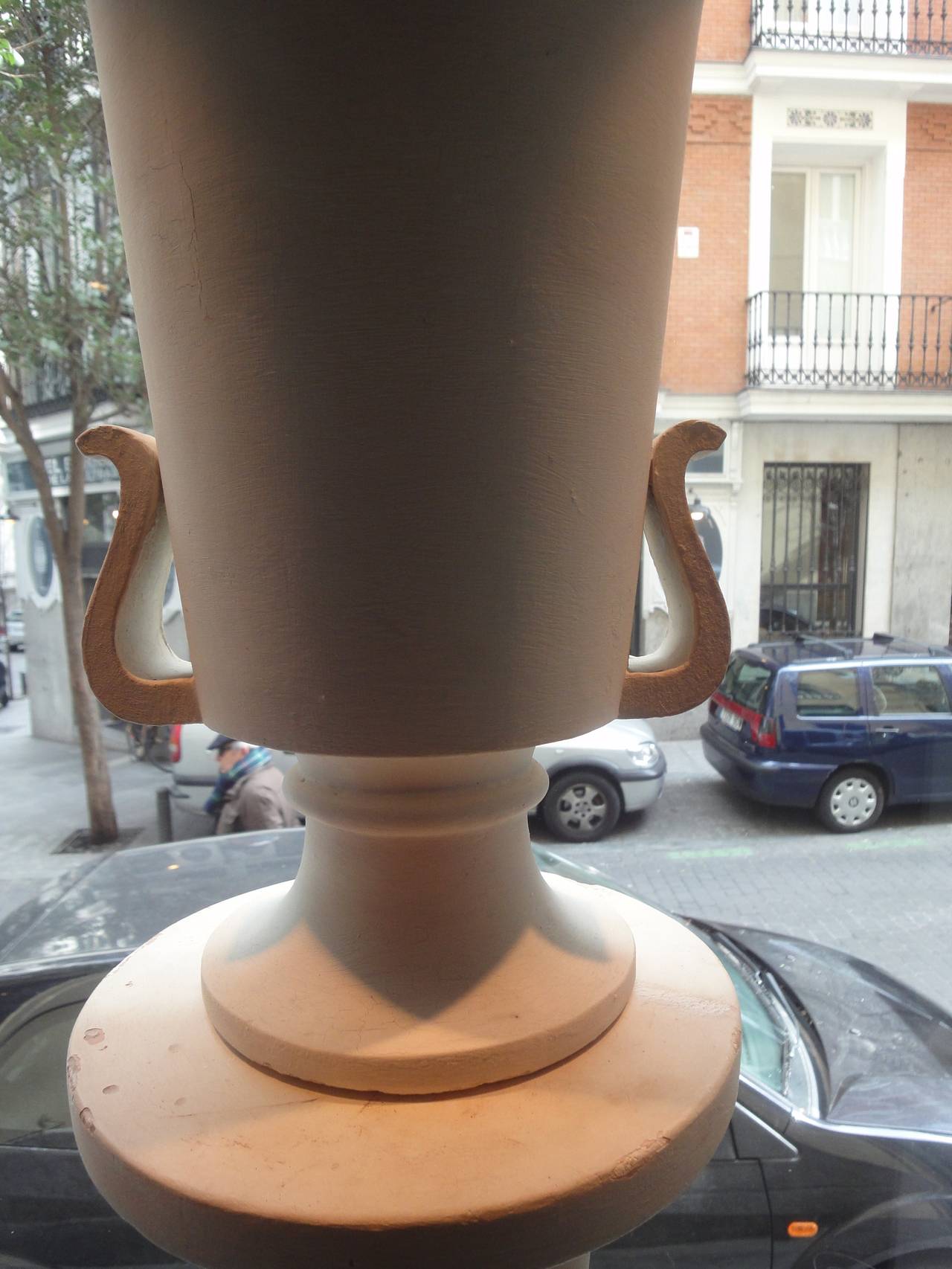 Pair of Urns on Columns For Sale 1