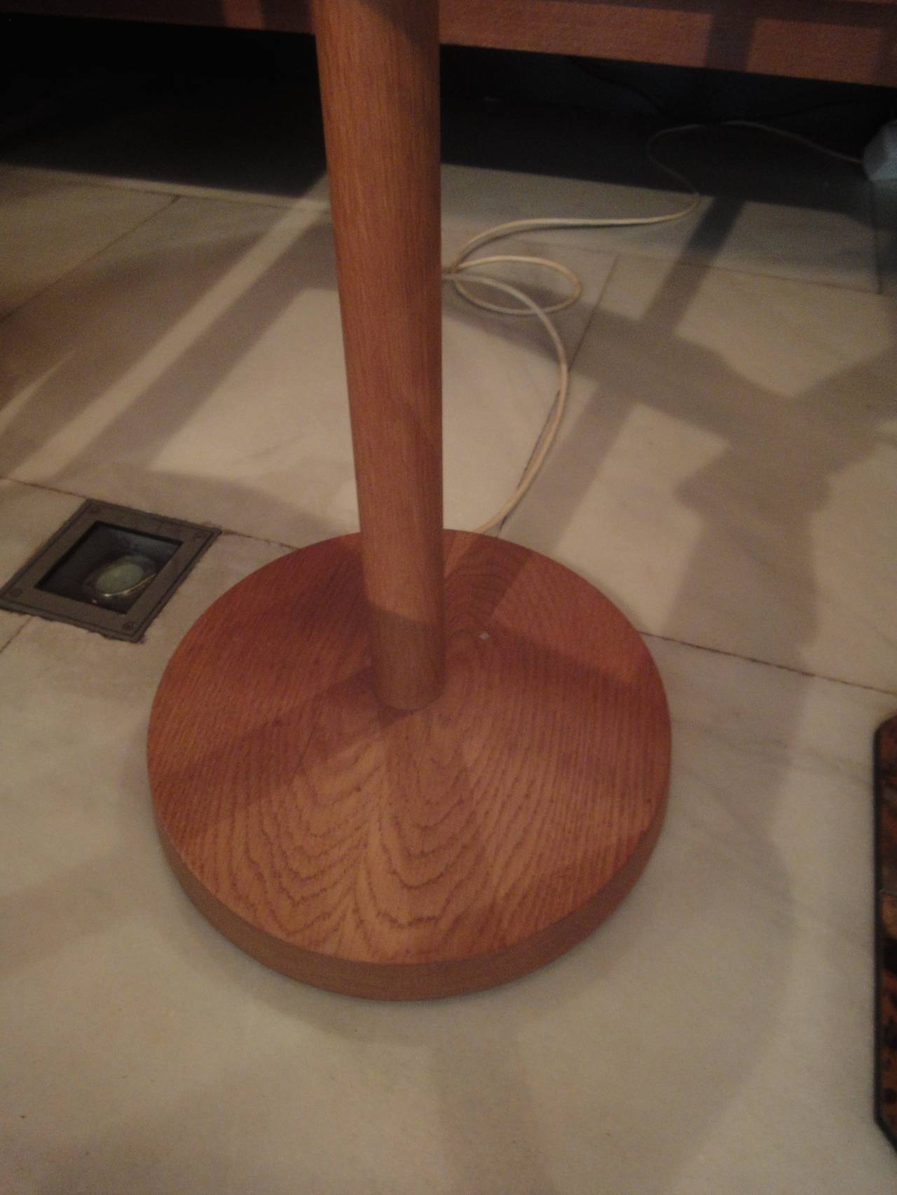 Needlework Oak Wood Floor Lamp