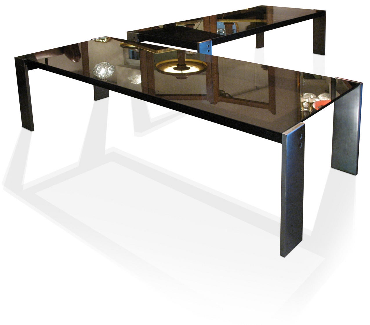 A pair of large coffee-tables