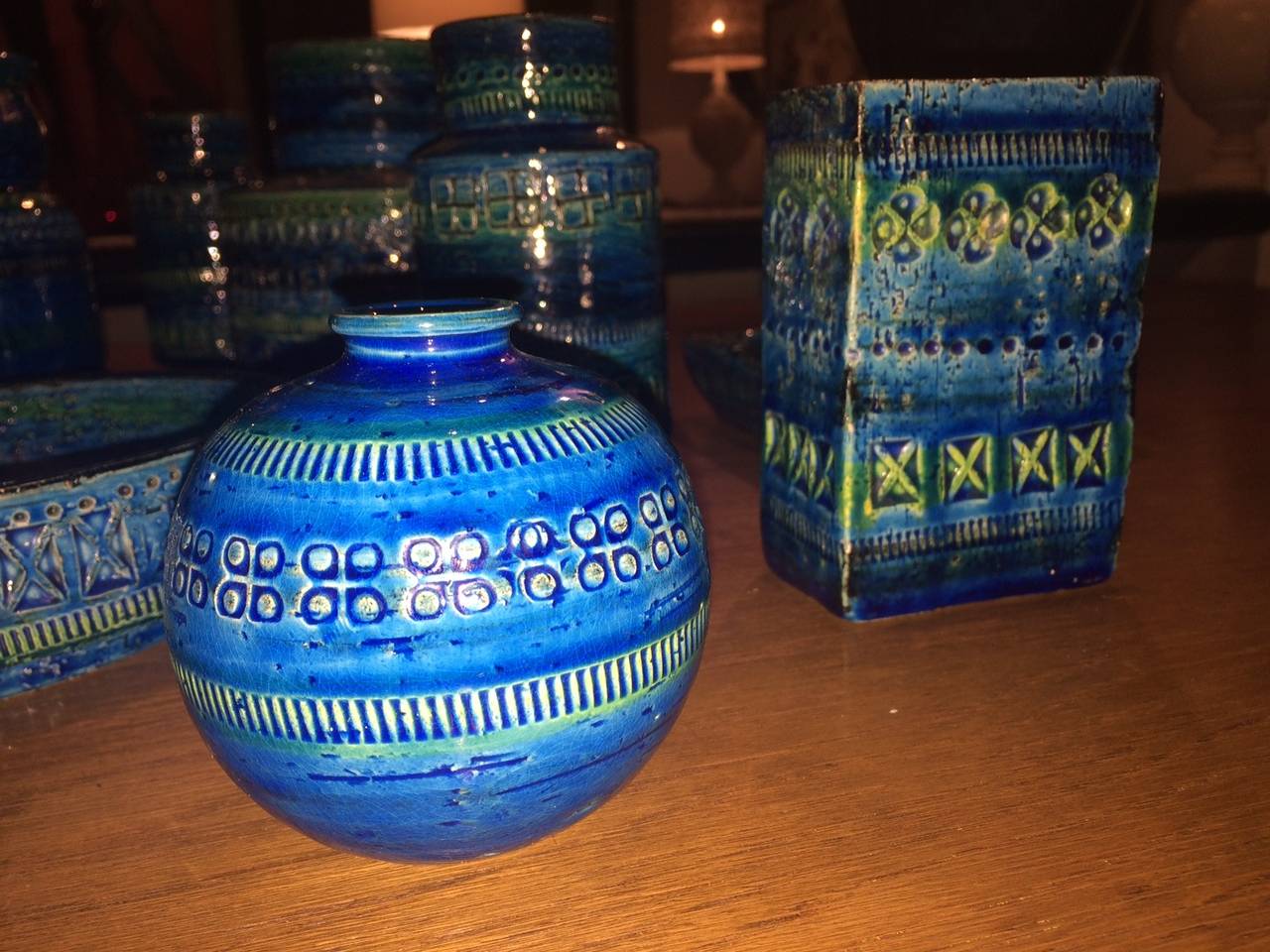 Enameled Rimini Blue Ceramics, Group of 11