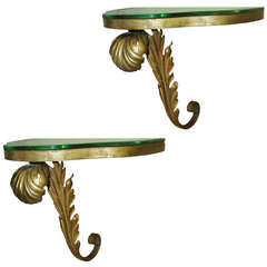 Pair of Gilded Wall Brackets
