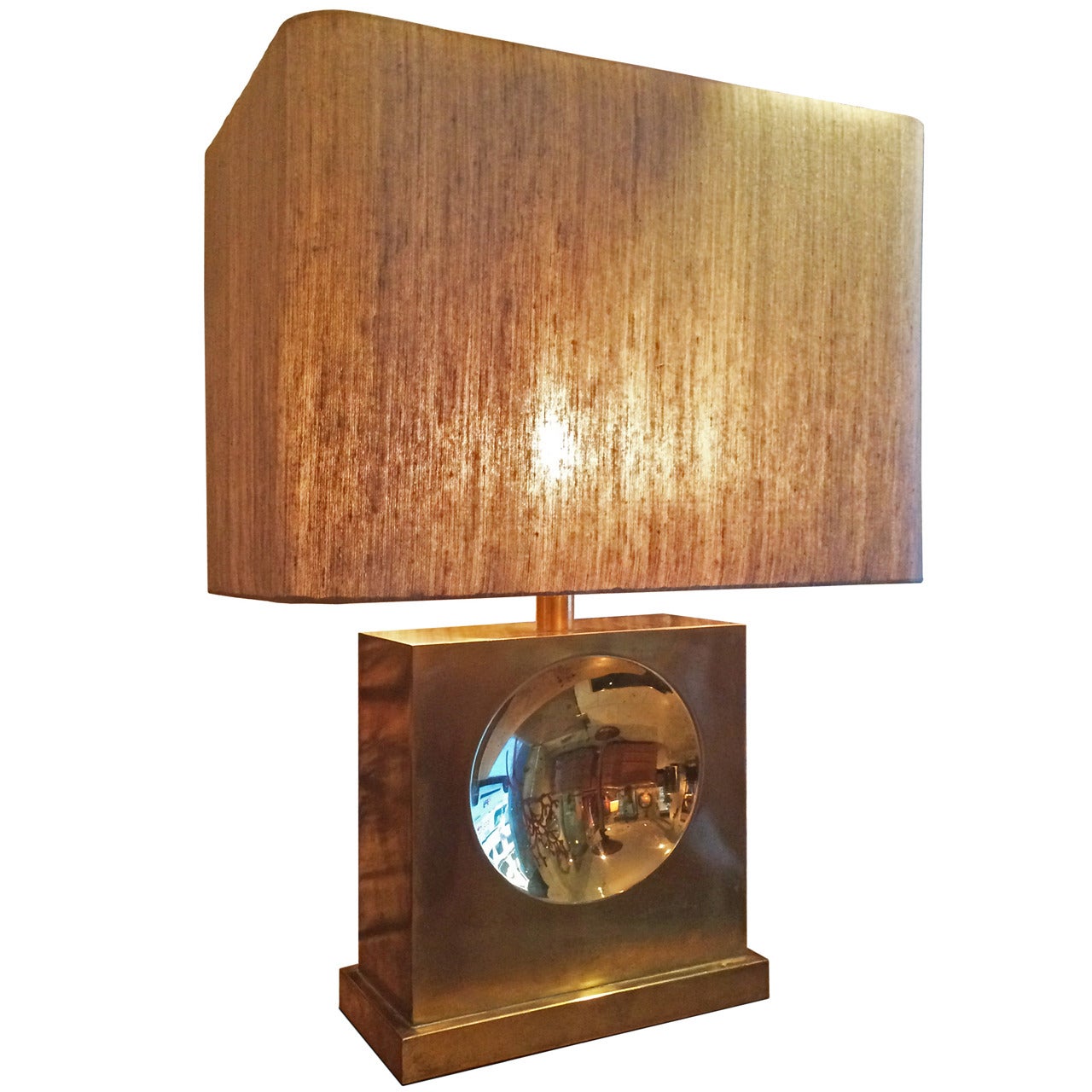 Lamp with a Large Concave Circle For Sale