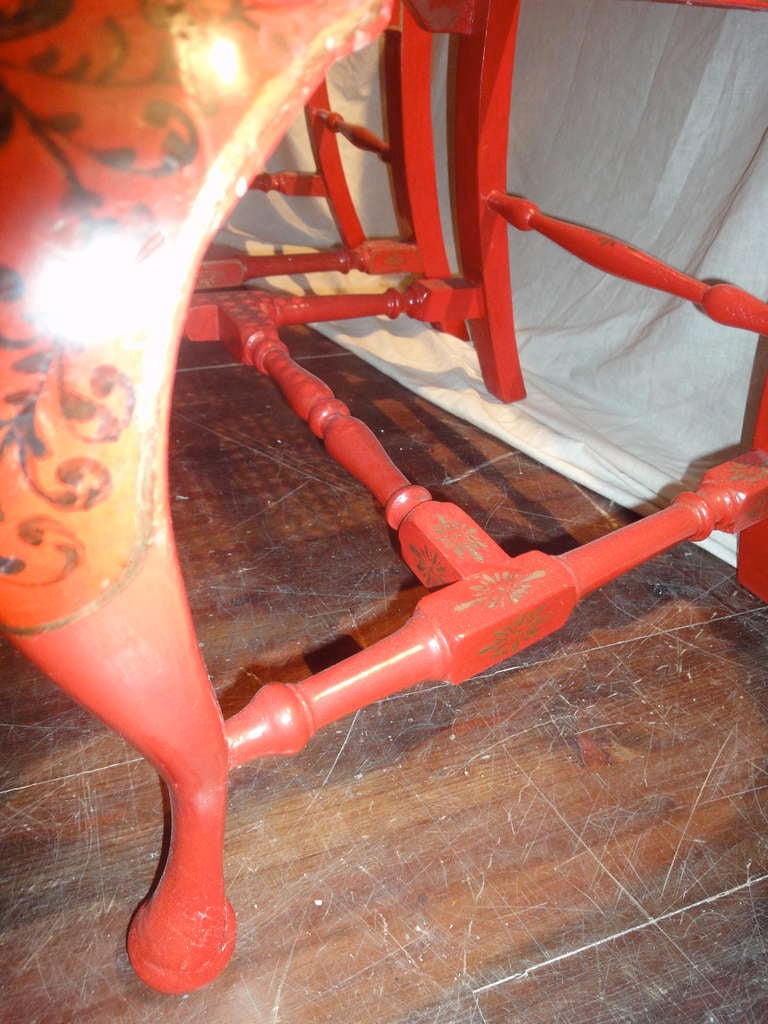 Set of Ten Red Lacquered Chairs 2