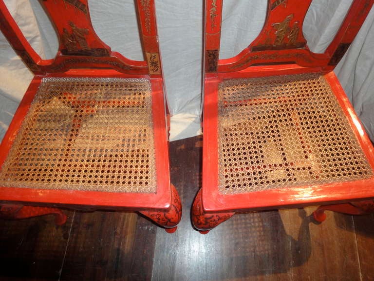 Set of Ten Red Lacquered Chairs 3