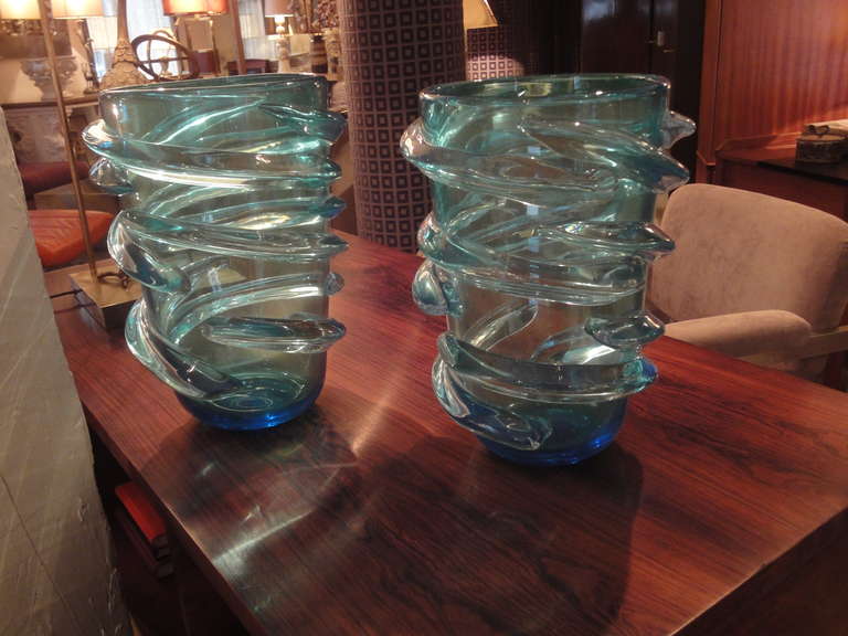 Late 20th Century Pair of Vases by Pino Signoretto.