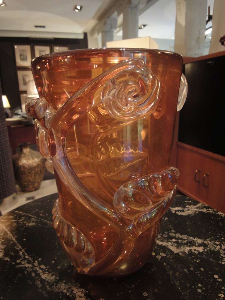 Amber Coloured Vase by Constantini In Excellent Condition In Madrid, Madrid