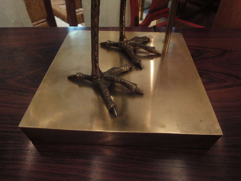 Late 20th Century Table Lamp with a Bronze Stork