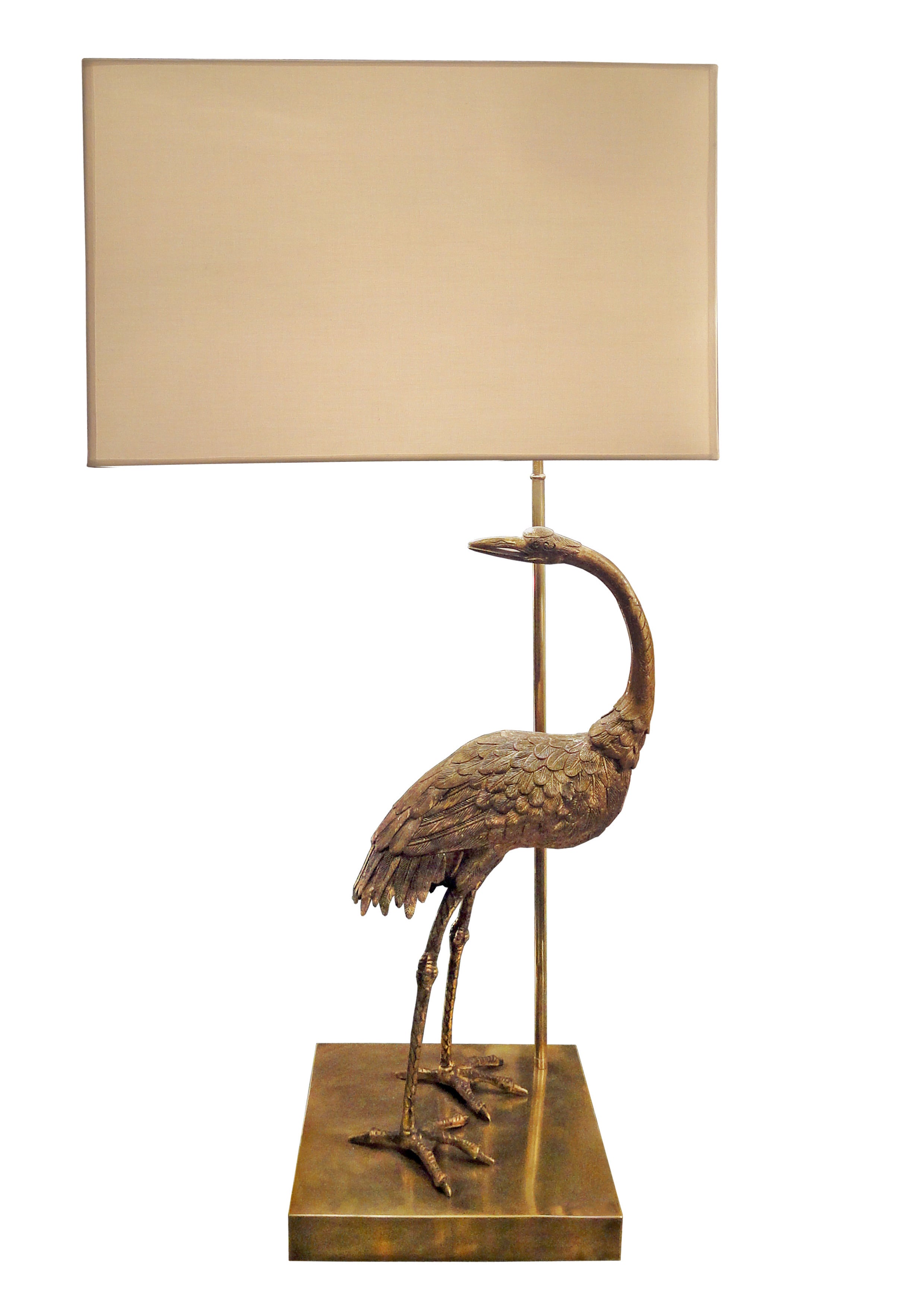 Table Lamp with a Bronze Stork
