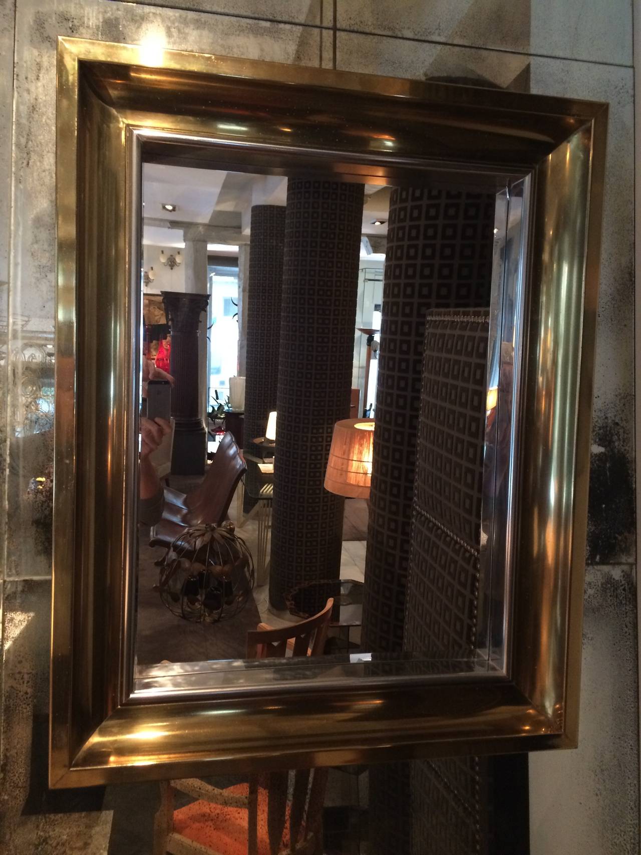 Pair of Metal Framed Mirrors In Good Condition In Madrid, Madrid
