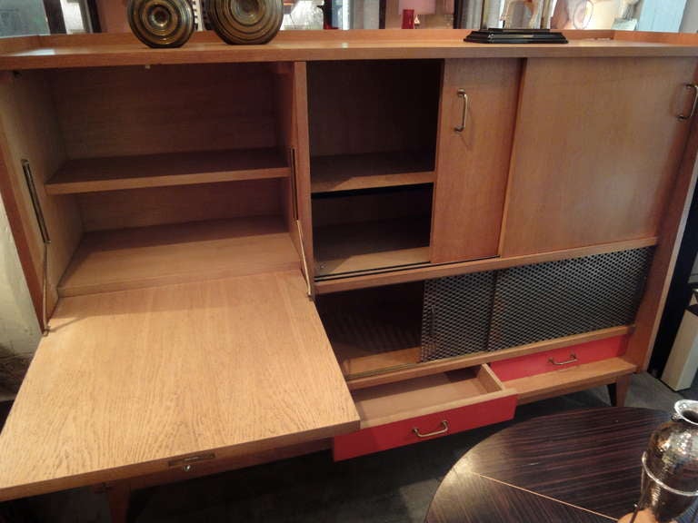 1960s Oak Wood Cabinet For Sale 2
