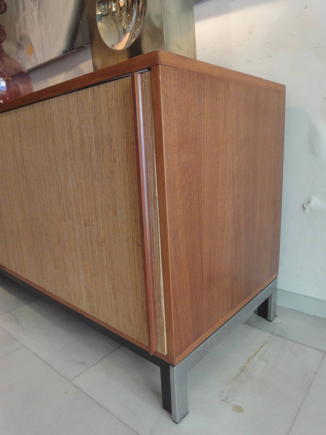 Mid-20th Century Buffet with Sliding Doors For Sale