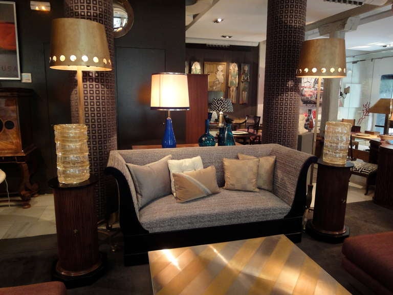 Pair of Stained Wood Half-Columns