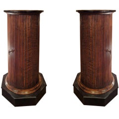 Pair of Stained Wood Half-Columns 11