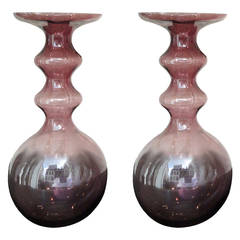Large Pair of Violet Vases