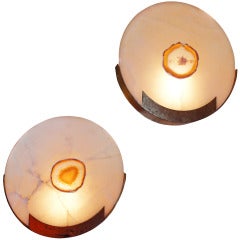 A Pair Of Alabaster Wall Sconces
