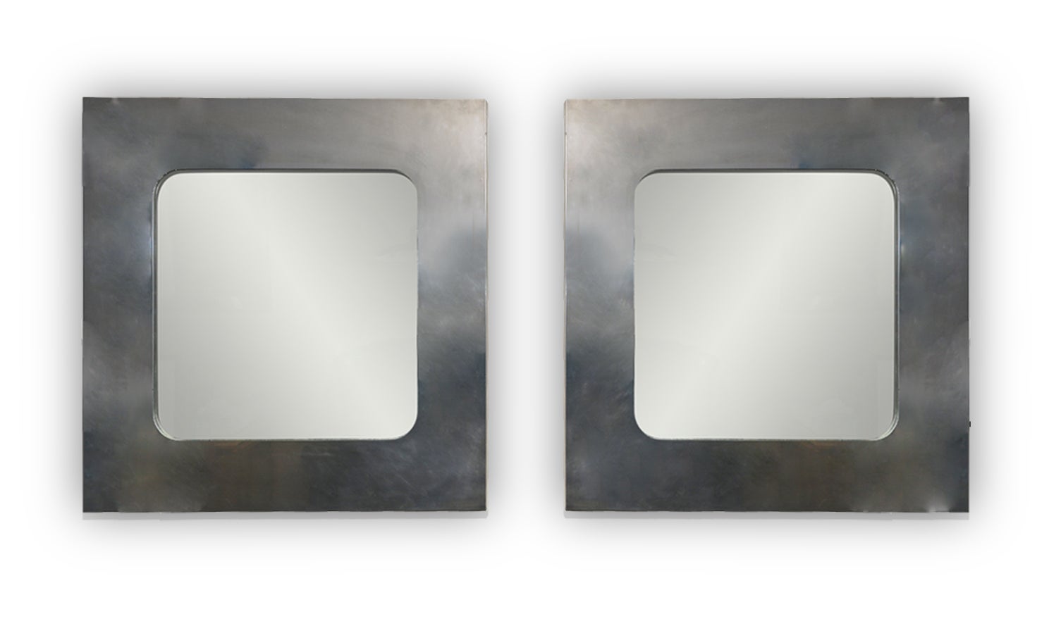 A Pair Of Square Mirrors For Sale