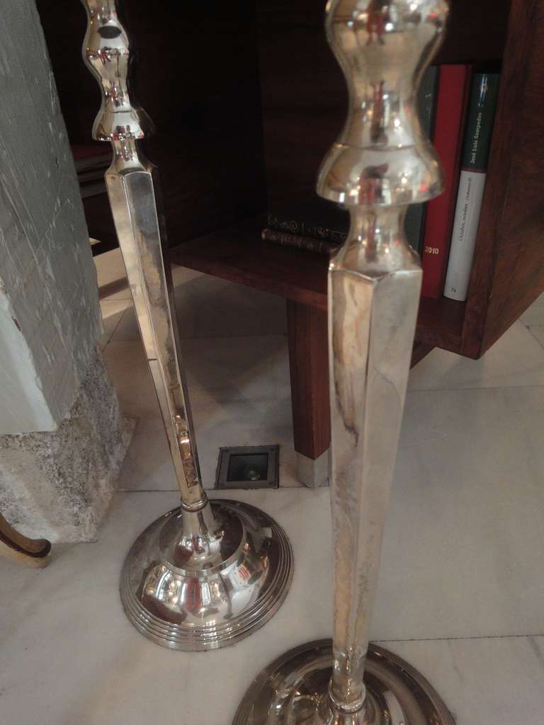 Pair of Large Candleholders 1