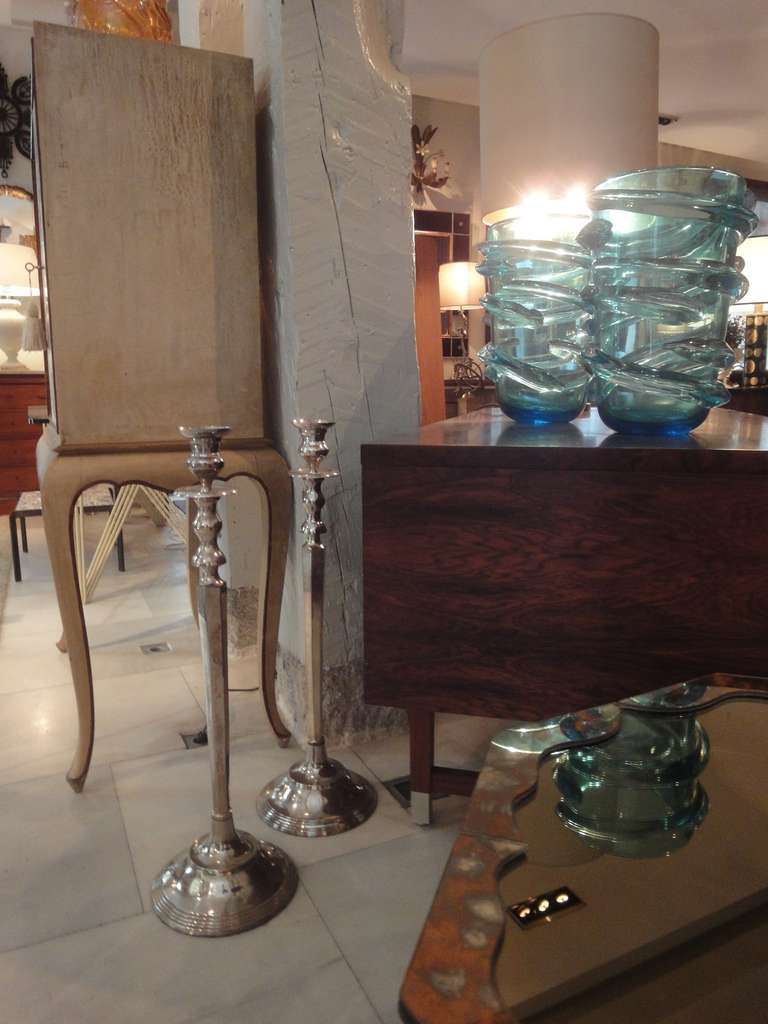 Pair of Large Candleholders In Excellent Condition In Madrid, Madrid