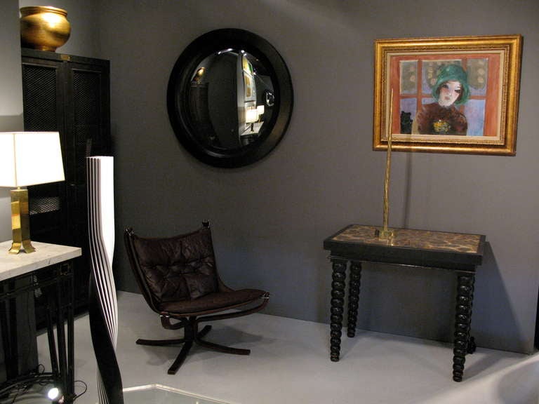 An Ebonized-wood And Marble Table In Good Condition For Sale In Madrid, Madrid