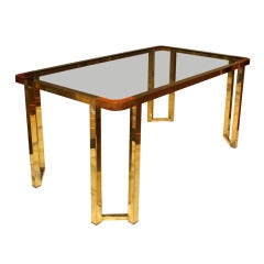 A Rectangular Gilded Metal Center Table