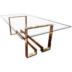 Metal and Glass Dining Table