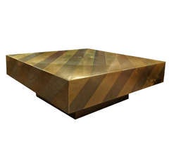 A square-shaped coffee table