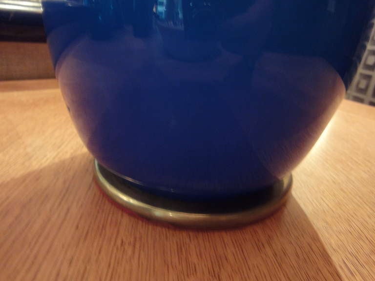 Murano Glass Blue Glass Table Lamp For Sale