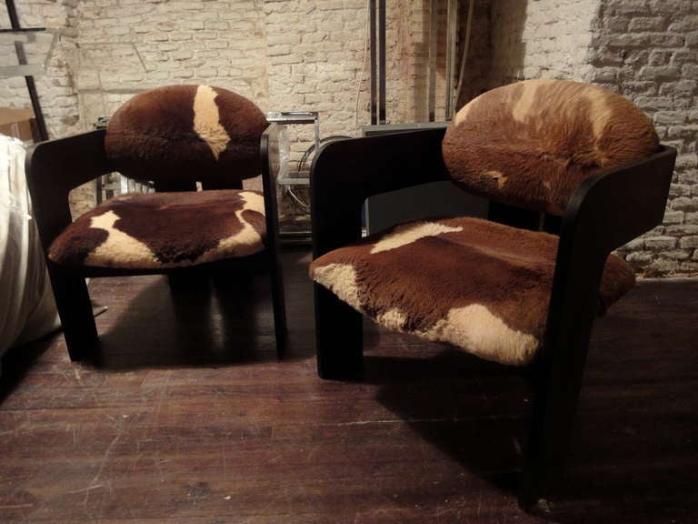 Italian Pair of Armchairs by Tobia Scarpa For Sale