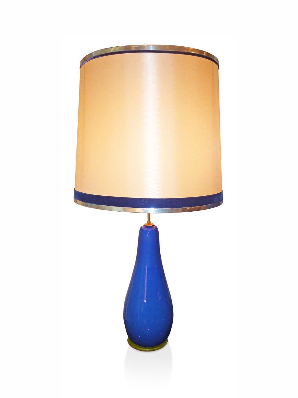 Blue Glass Table Lamp For Sale