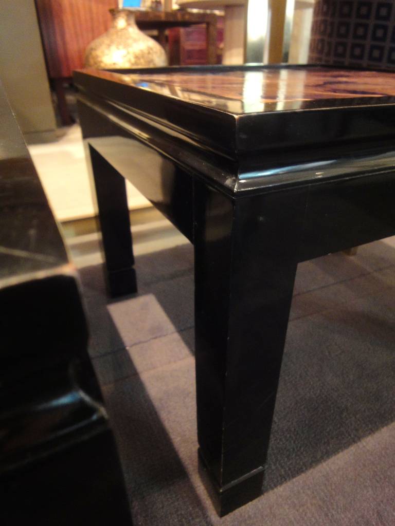 Pair of Black Laquered Side Tables For Sale 1