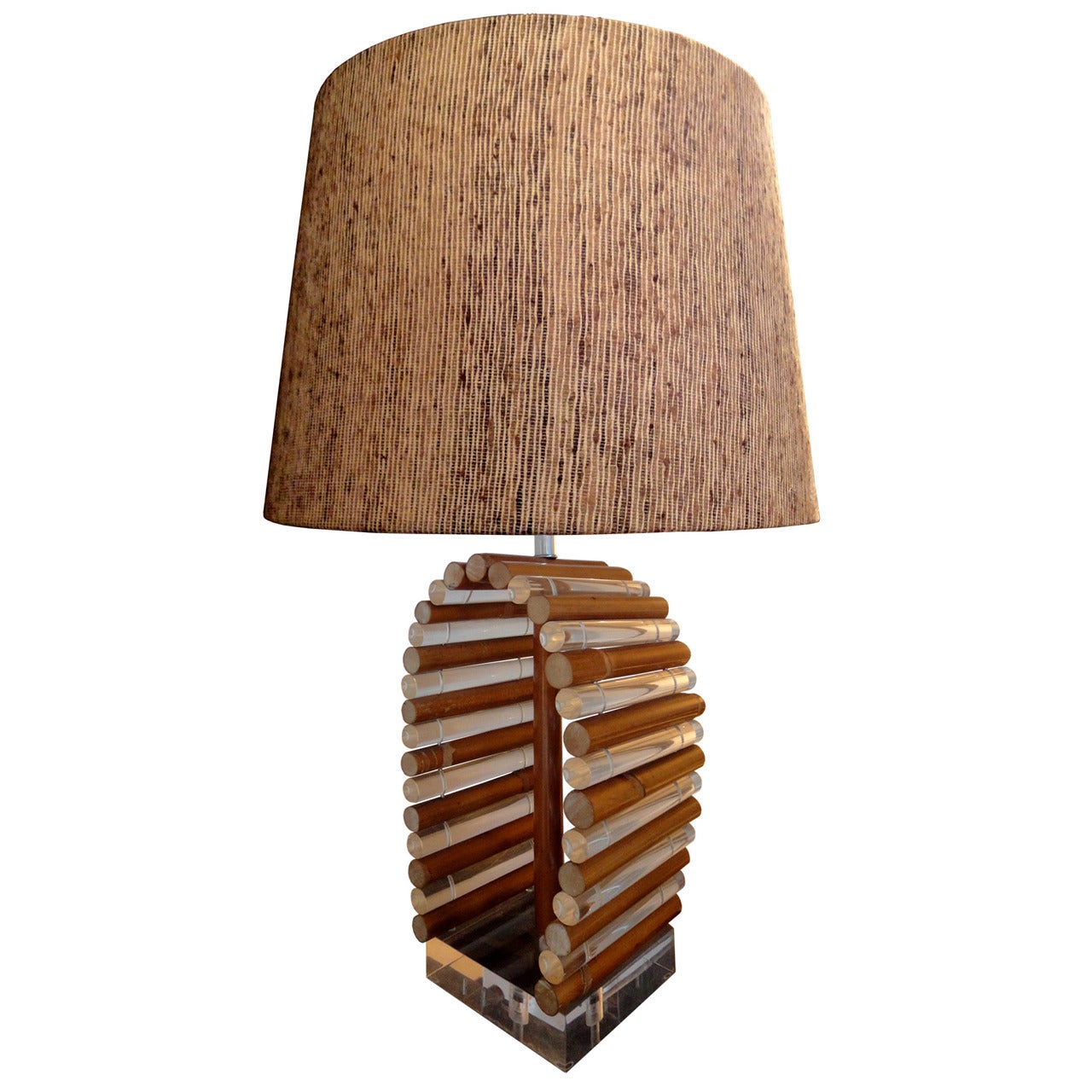 A Bamboo and Perspex Table-Lamp For Sale