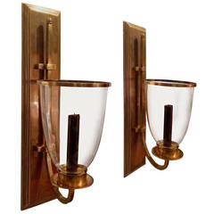 Vintage Pair of Bronze Wall Sconces