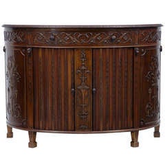 Mahogany Adams Inspired Demi Lune Commode Sideboard