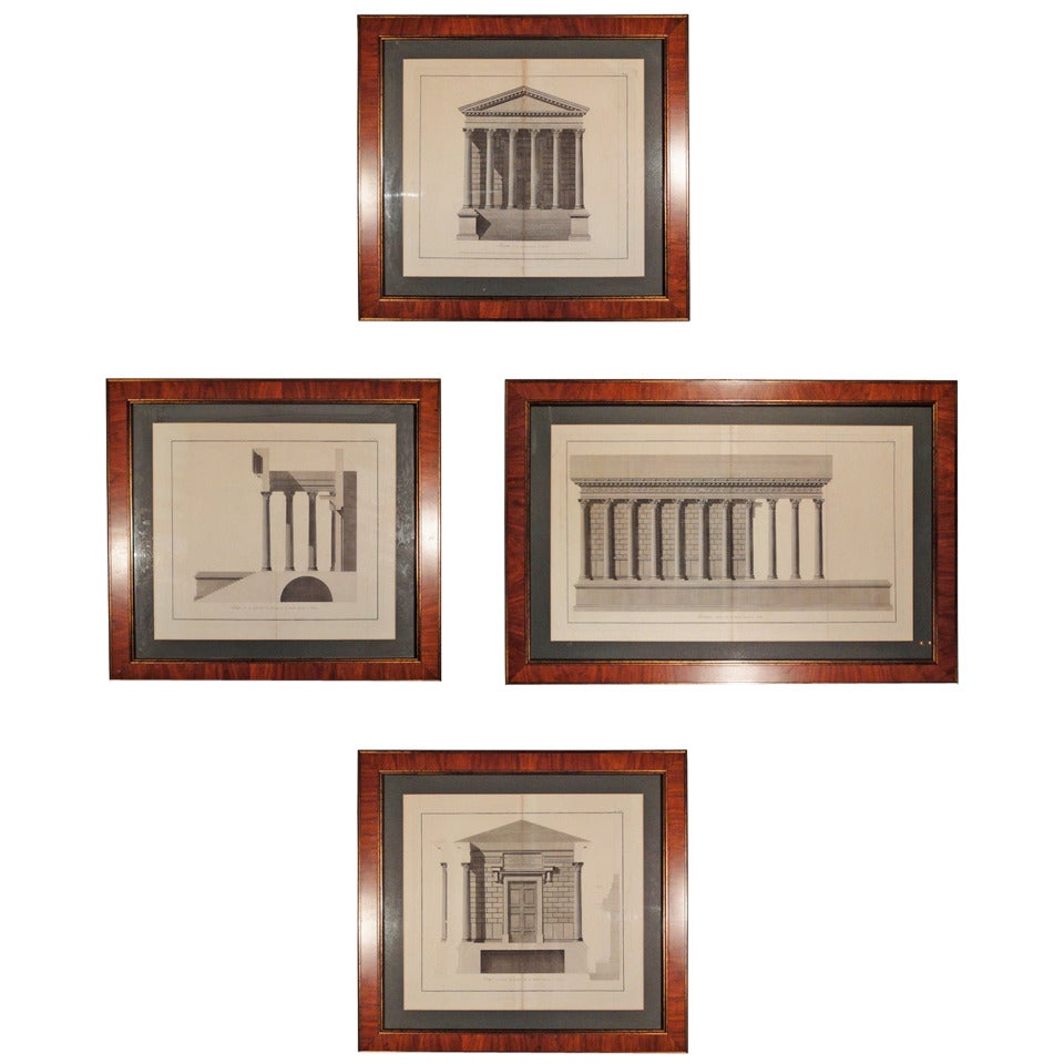 Four prints of the "Maison Carrée" at Nîmes. For Sale