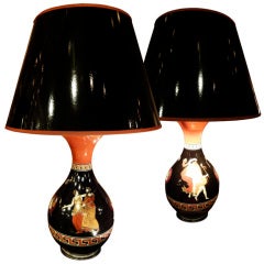 Antique A Pair Of  "vieux Paris" Porcelain Lamps